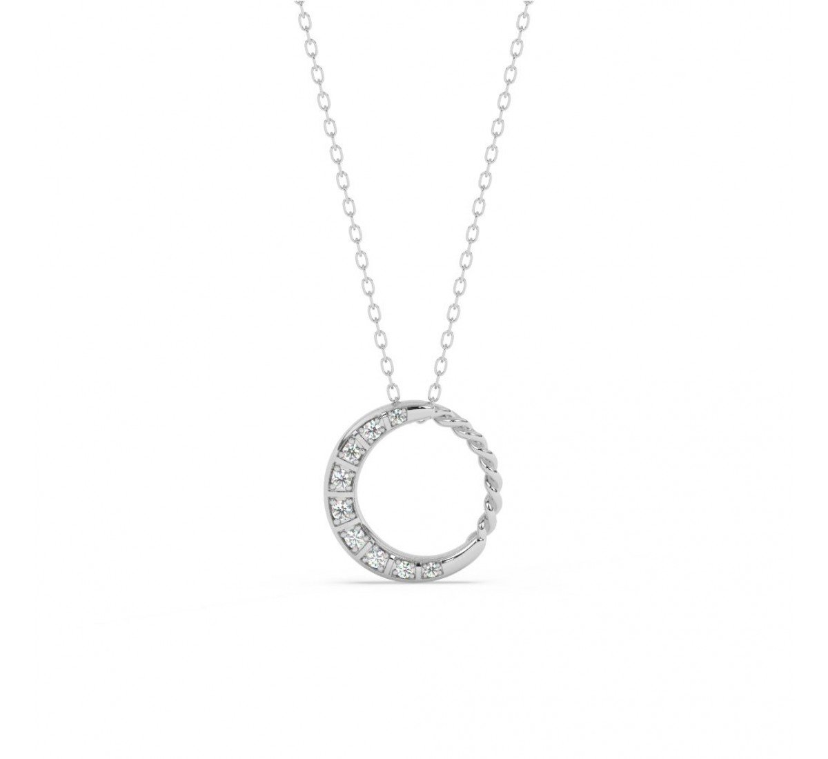 Silver Round Pendent With Chain
