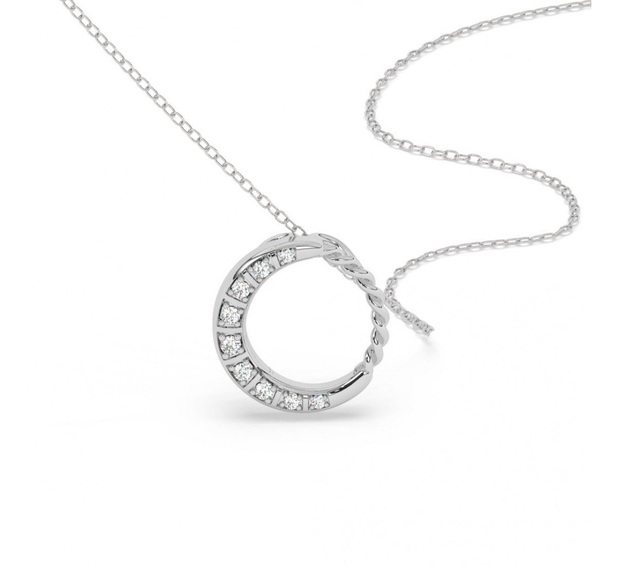 Silver Round Pendent With Chain