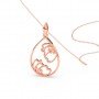 Rose Gold Eddy Floral Marquise Pendent