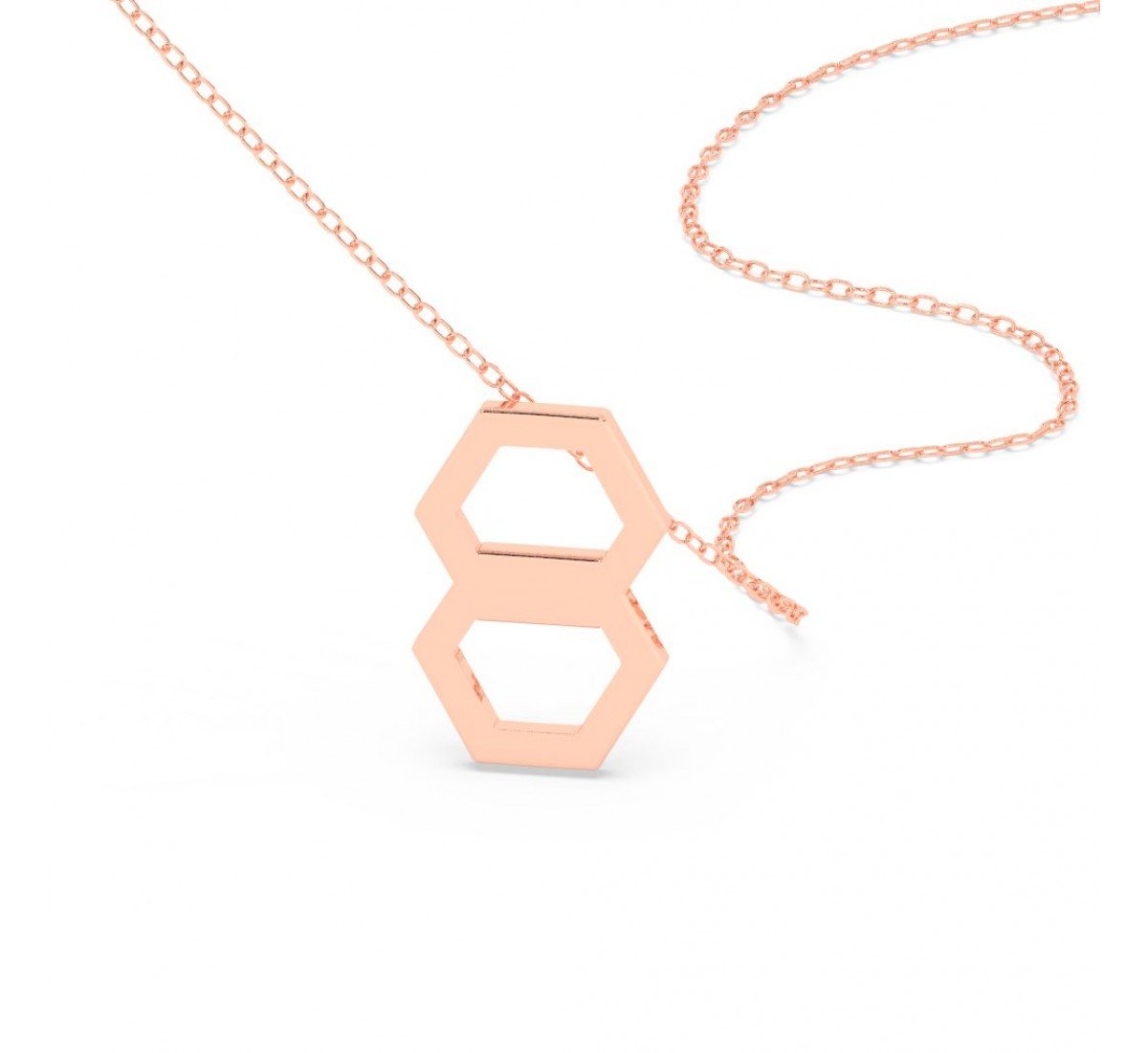 Rose Gold Double Hexagon Pendent