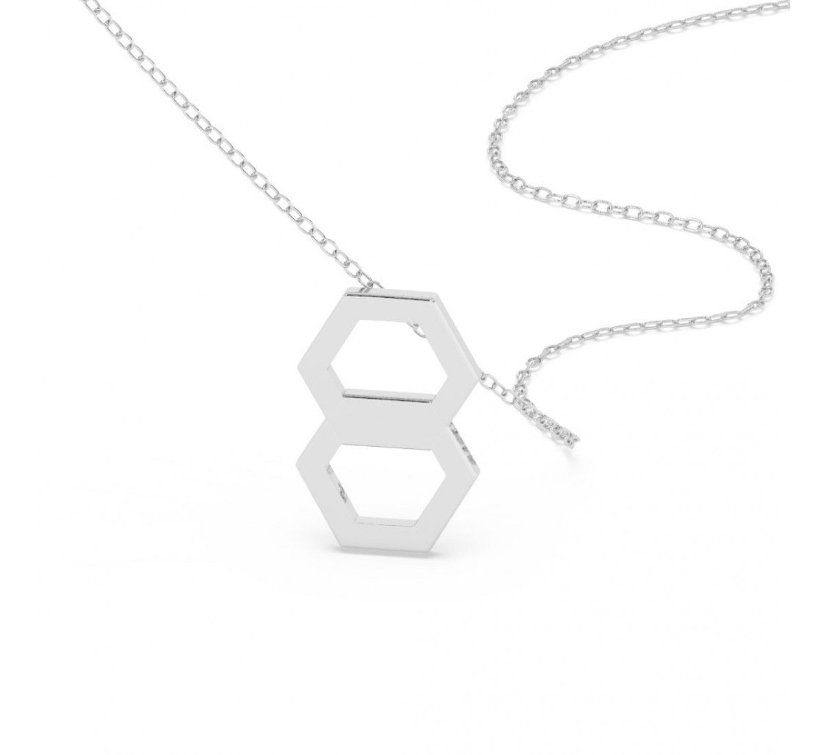 Silver Double Hexagon Pendent