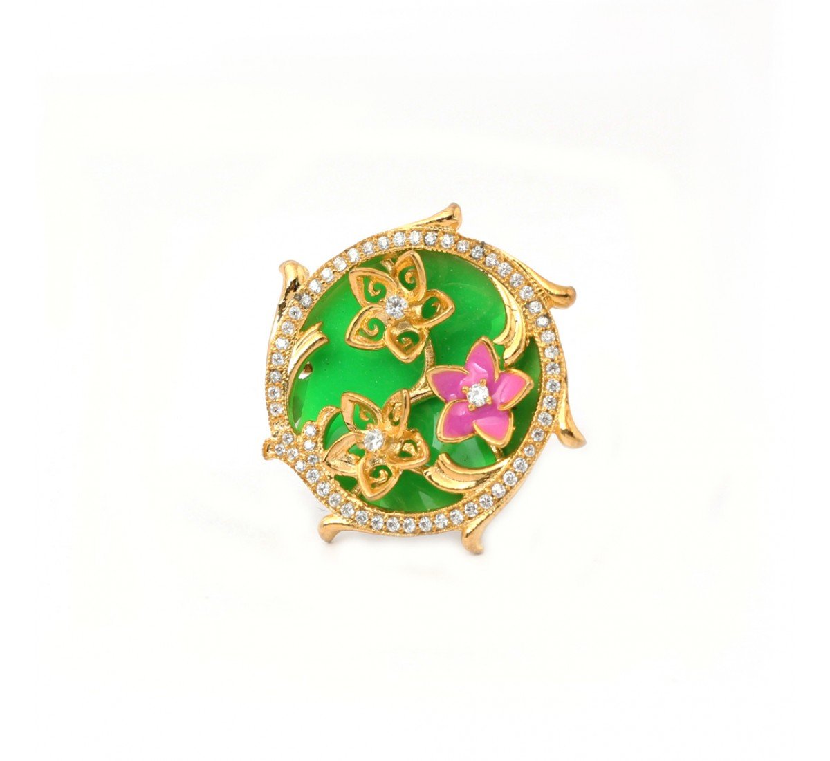 Silver Triple Floral Cocktail Ring