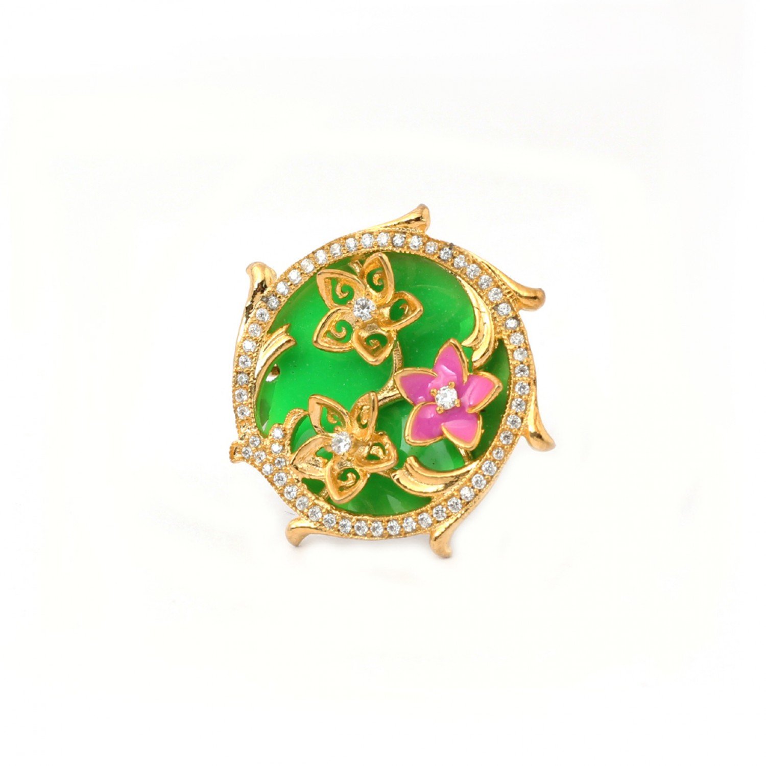 Silver Triple Floral Cocktail Ring