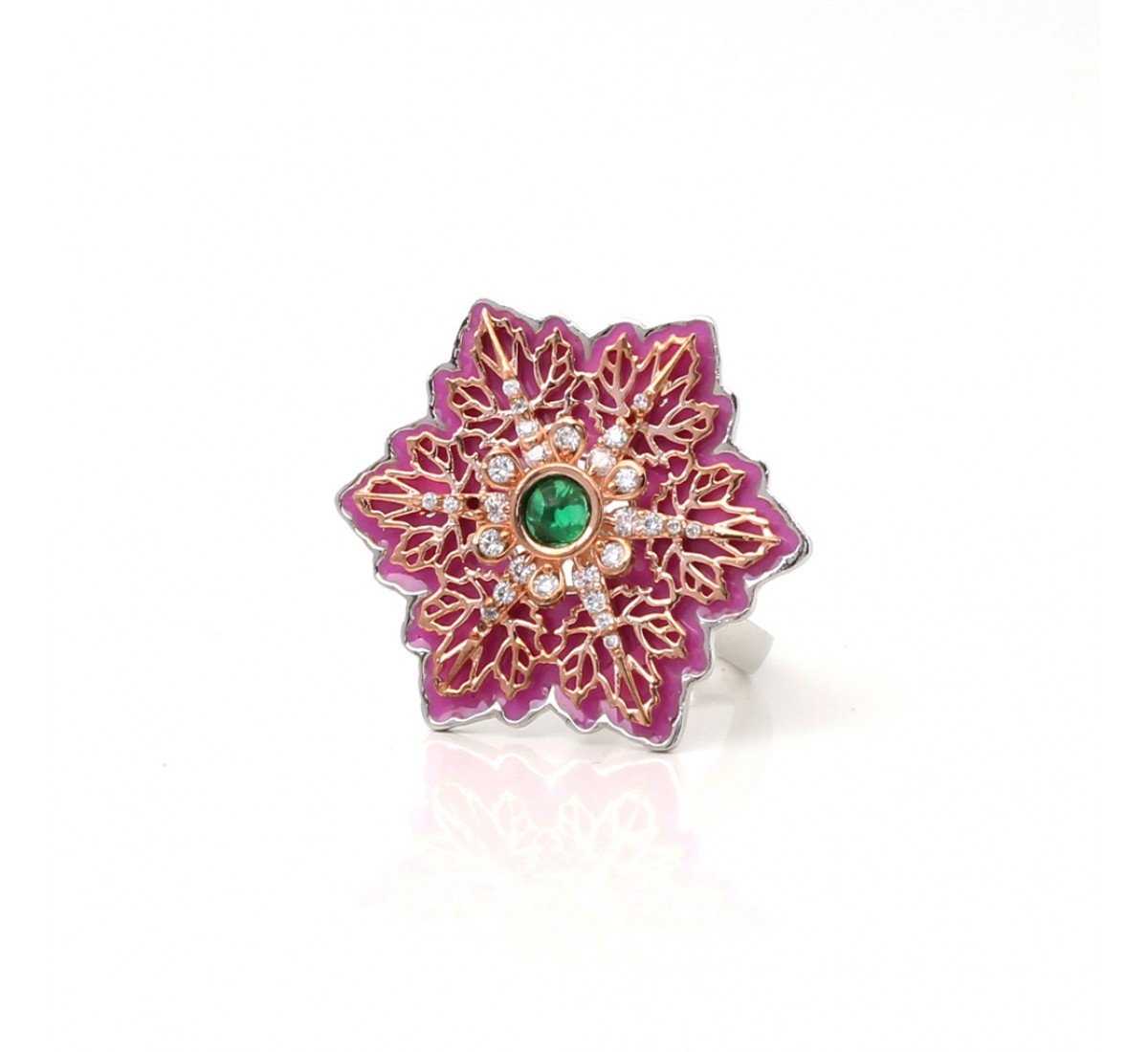 Silver Revolving Pink Cocktail Ring