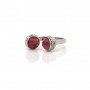 Silver Red Double Side Round Shape Ring