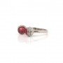 Silver Red Double Side Round Shape Ring