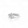 Silver Evergreen Engagement Zircon Ring