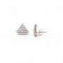 Silver Zircon Joint Hexagon Stud