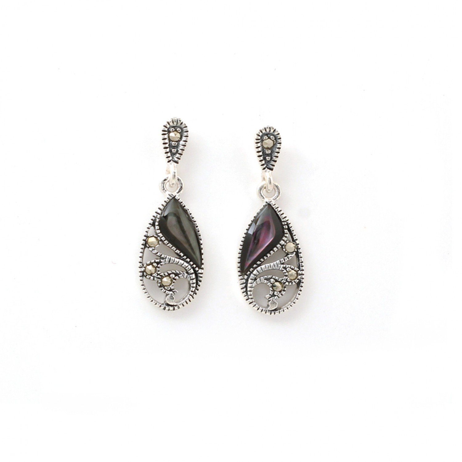 Silver Oxidised Fida Ethnic Earrings