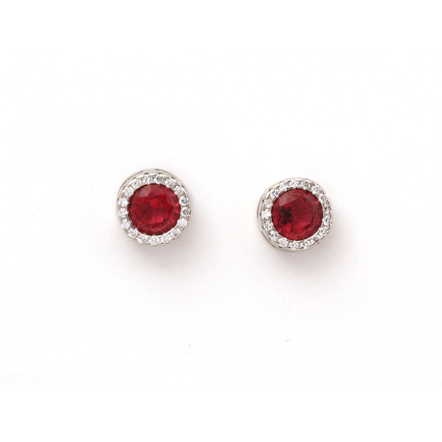 Silver Aqua Red Studs