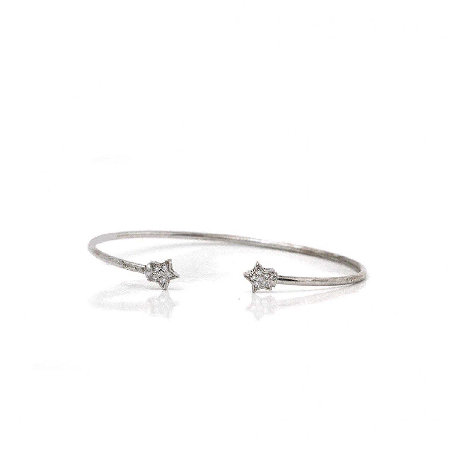Silver Duo Star Flexible Bracelet