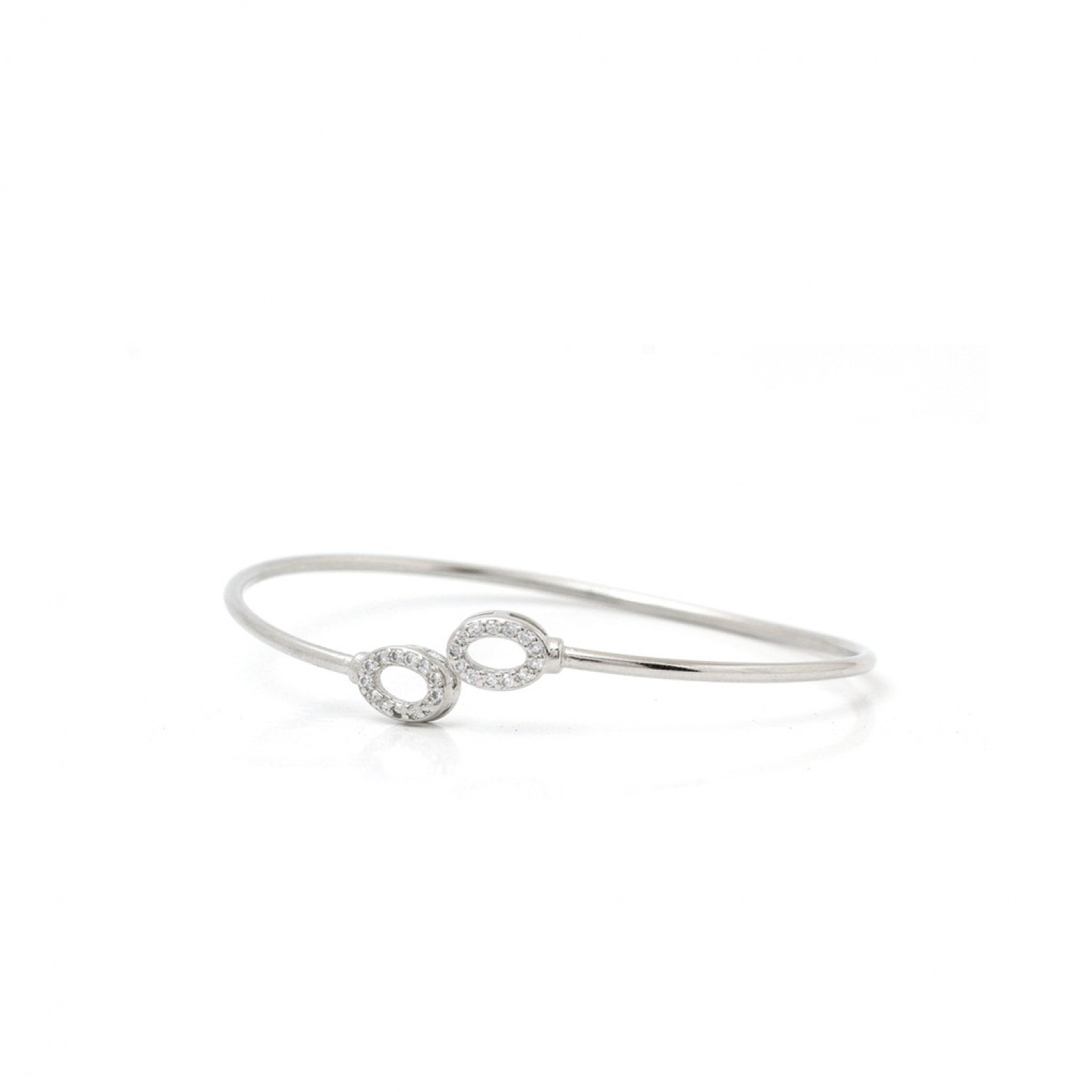 Silver Duo Oval Flexible Bracelet