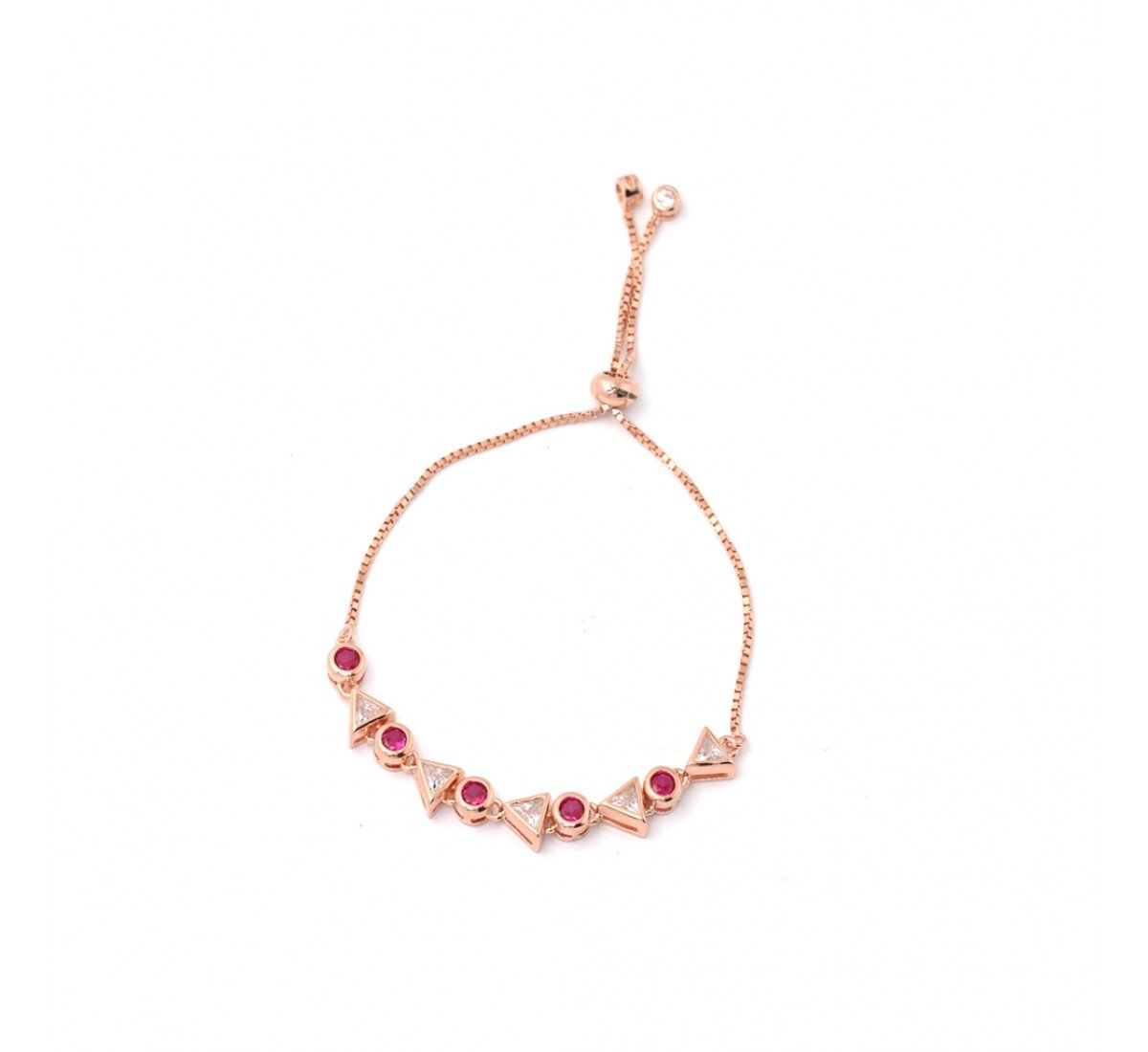 Rose Gold Fancy Triangle Bracelet