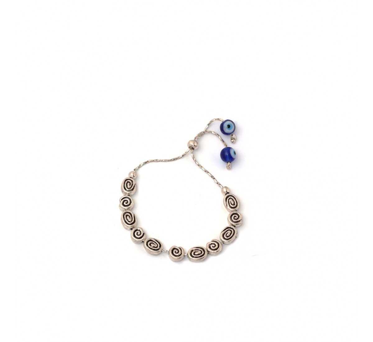 Silver Oxidised Beauteous Differently Evil Eye Bracelet