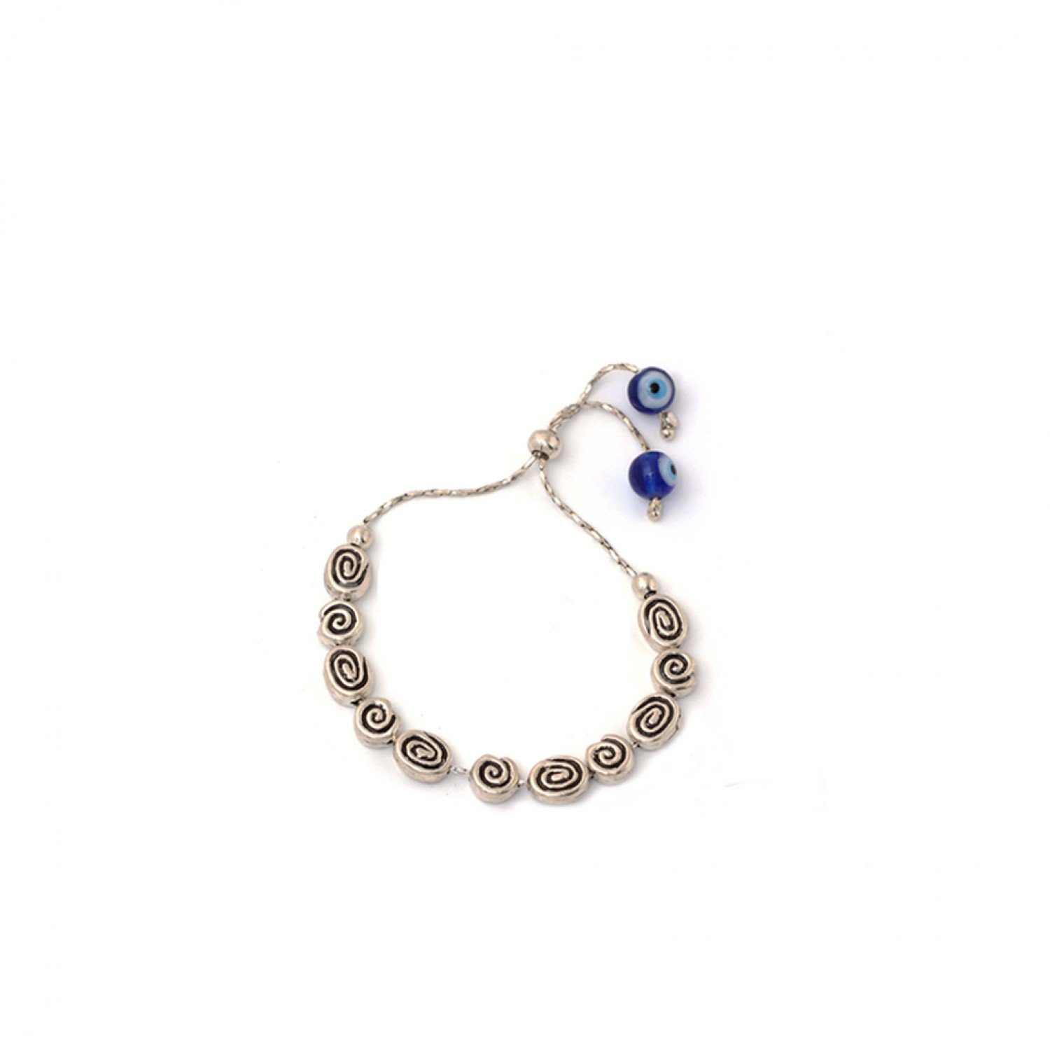 Silver Oxidised Beauteous Differently Evil Eye Bracelet