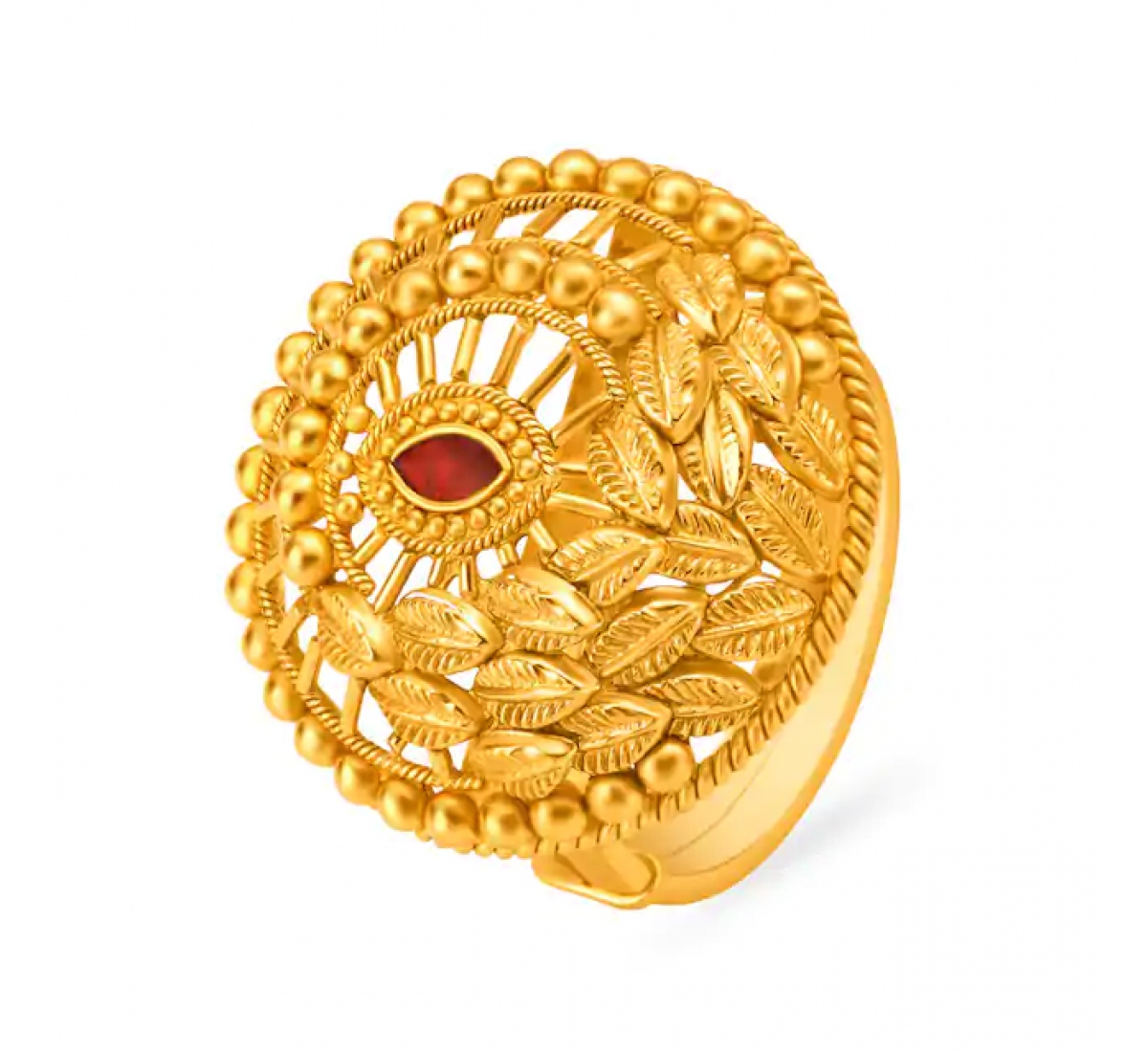 Scarlet Meenakari Gold Ring