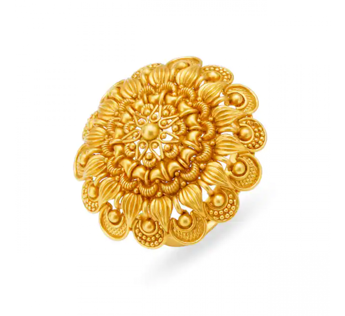 Jade Gold Floral Cocktail Ring