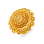 Jade Gold Floral Cocktail Ring
