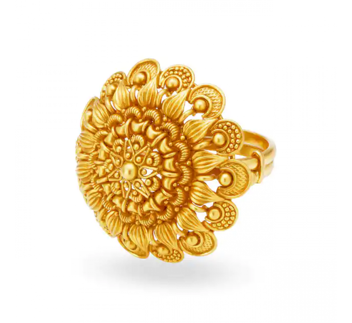 Jade Gold Floral Cocktail Ring