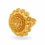 Jade Gold Floral Cocktail Ring