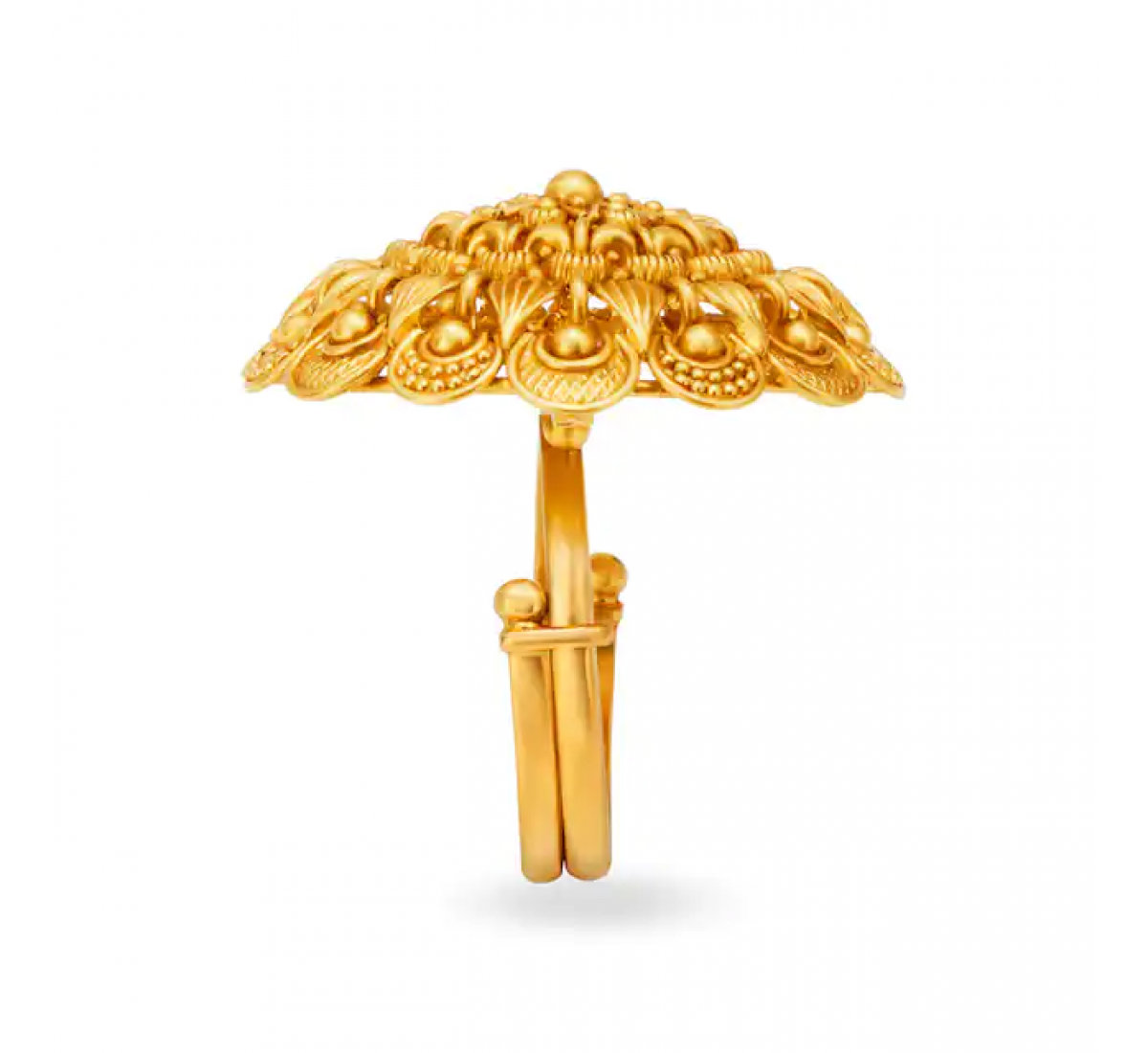 Jade Gold Floral Cocktail Ring