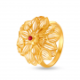 Overlapping Gold Leaves Ring