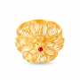 Overlapping Gold Leaves Ring