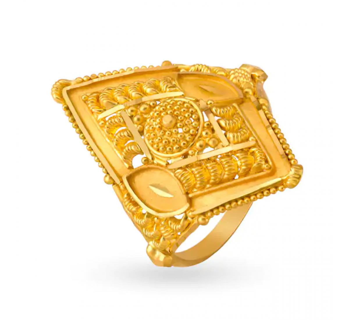 Geometric Rawa Work Gold Ring