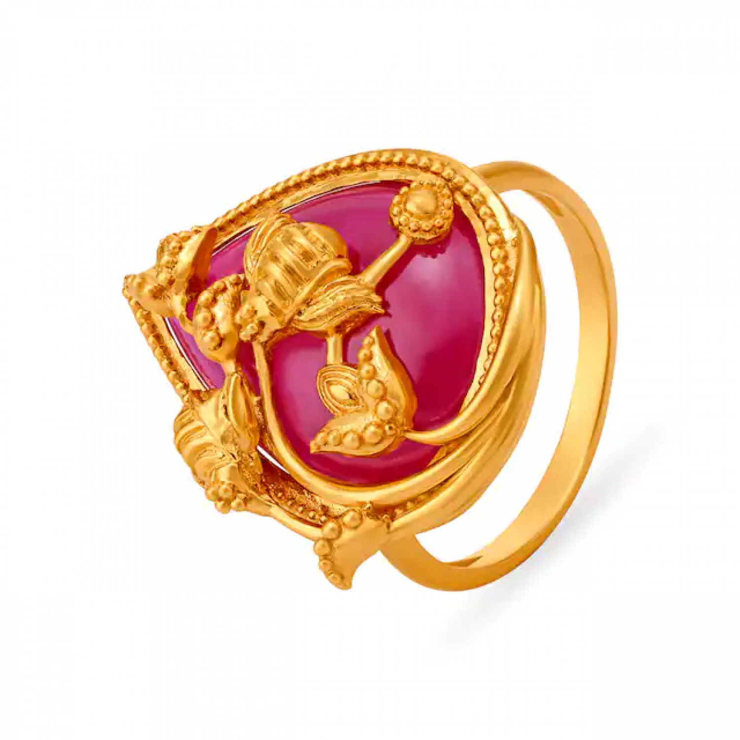 Alluring Teardrop Gold Ring