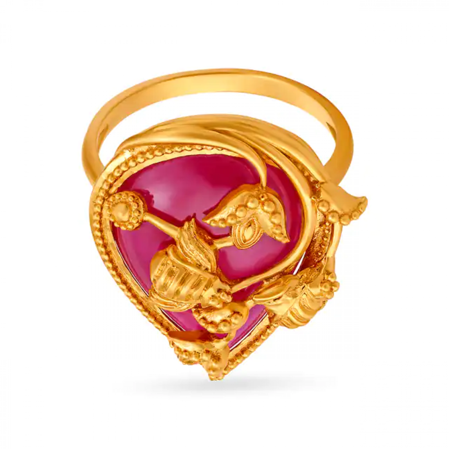 Alluring Teardrop Gold Ring