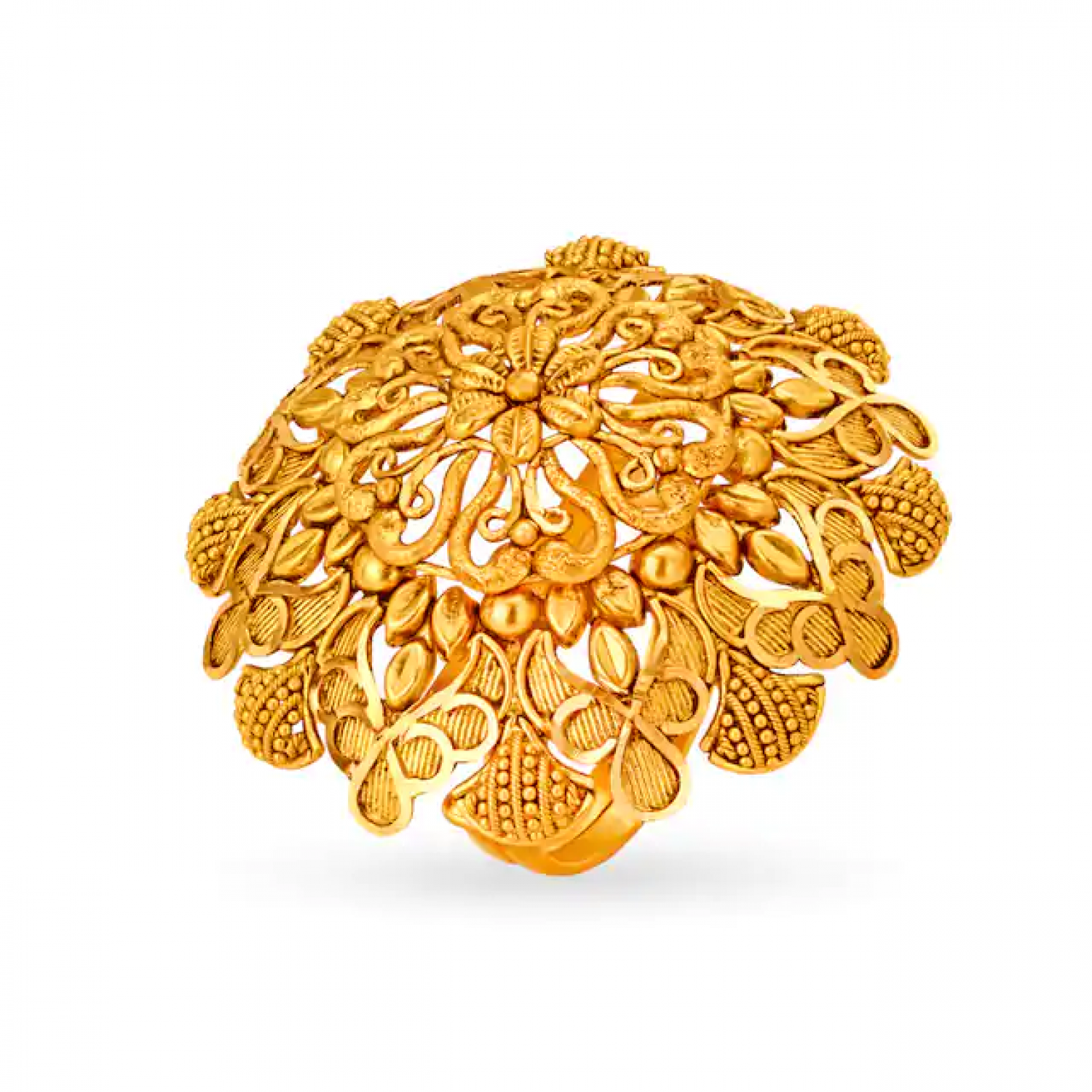 Lavish Gold Floral Ring