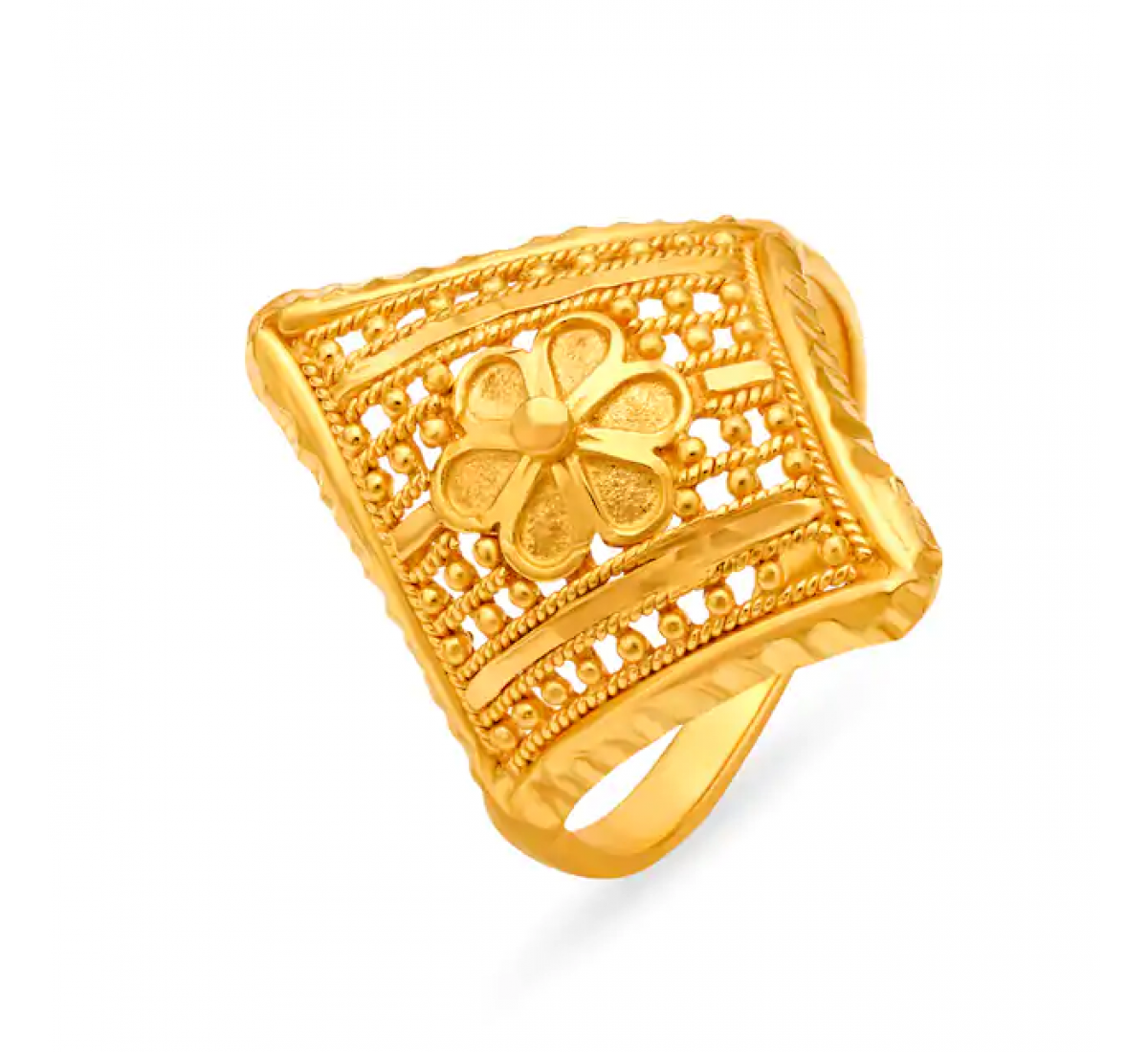 Gold Floral Beaded Ring