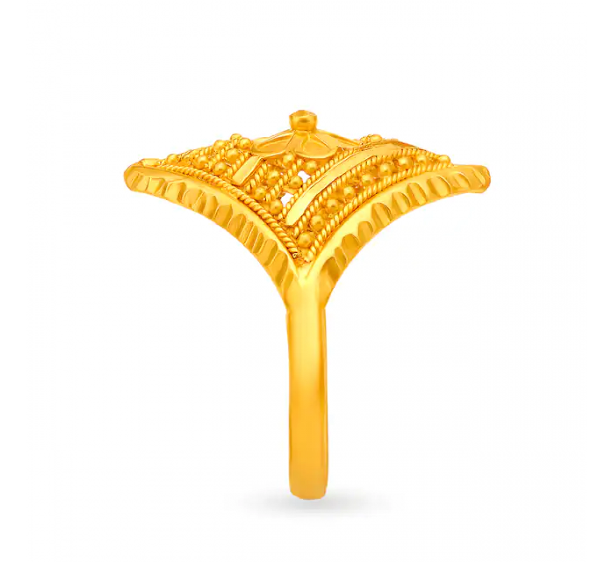 Gold Floral Beaded Ring