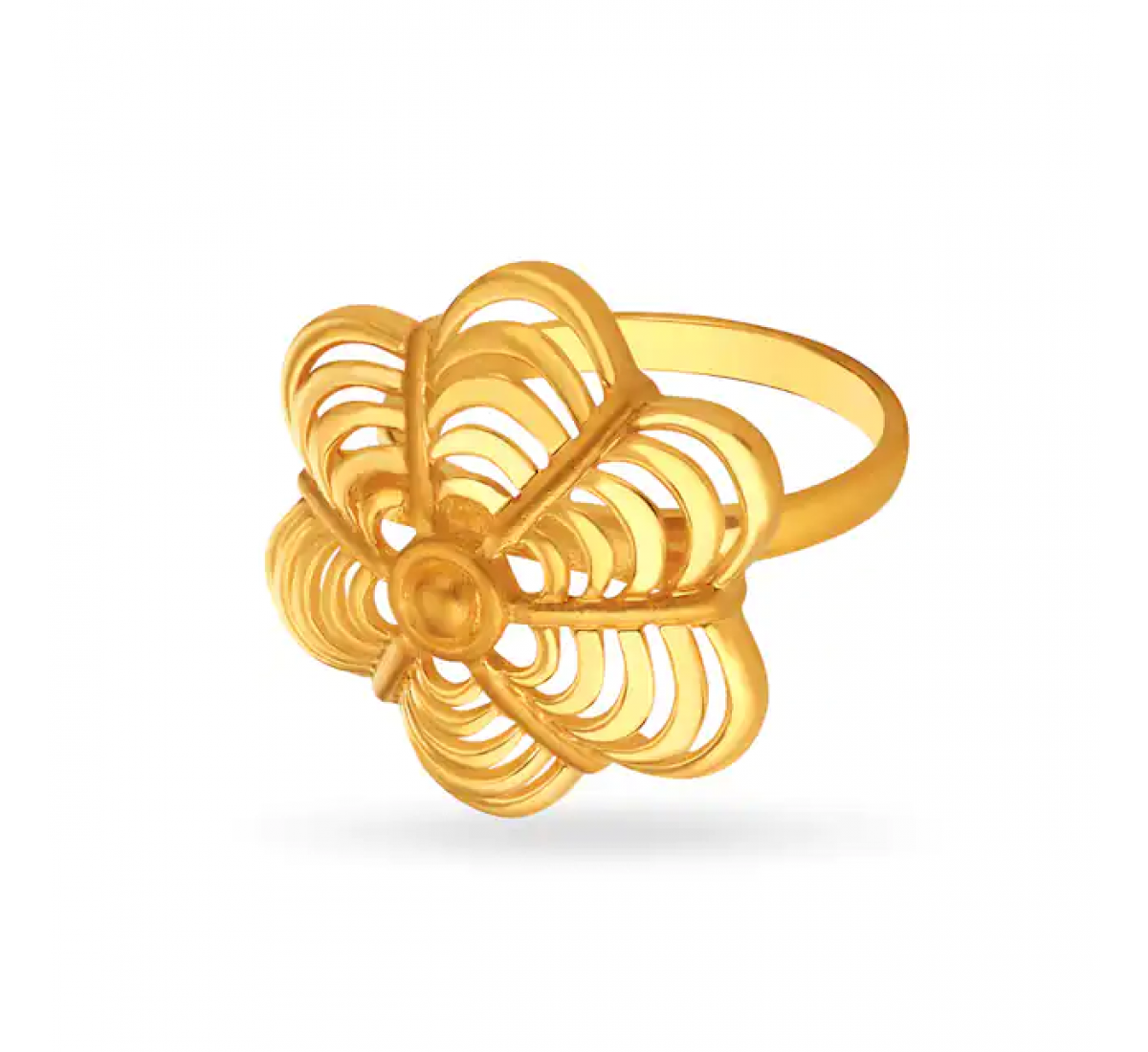 Lustrous Gold Flower Ring
