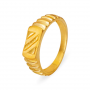 Edgy Gold Ridge Patterned Ring