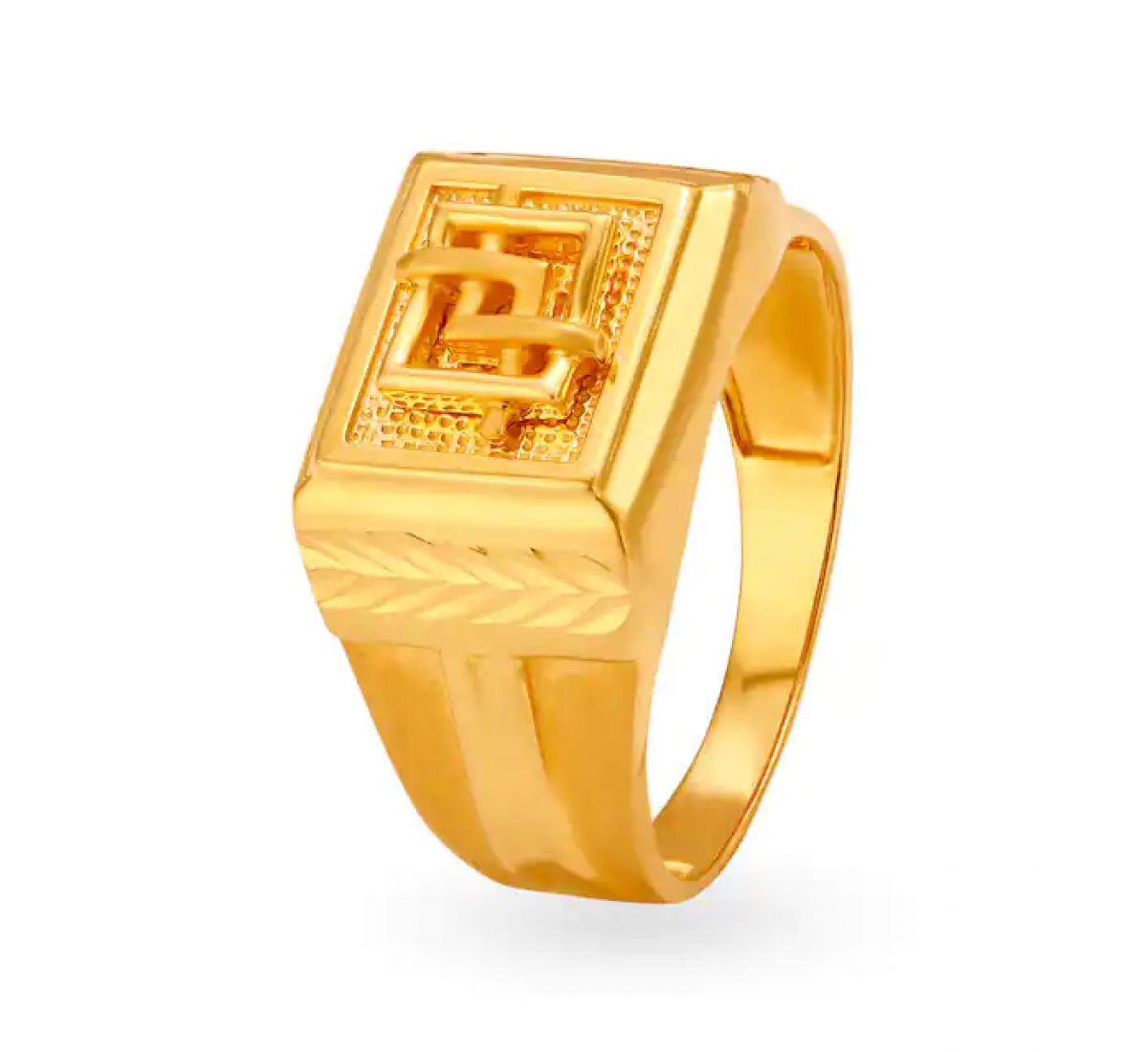 Illusionistic Gold Square Ring