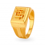 Illusionistic Gold Square Ring