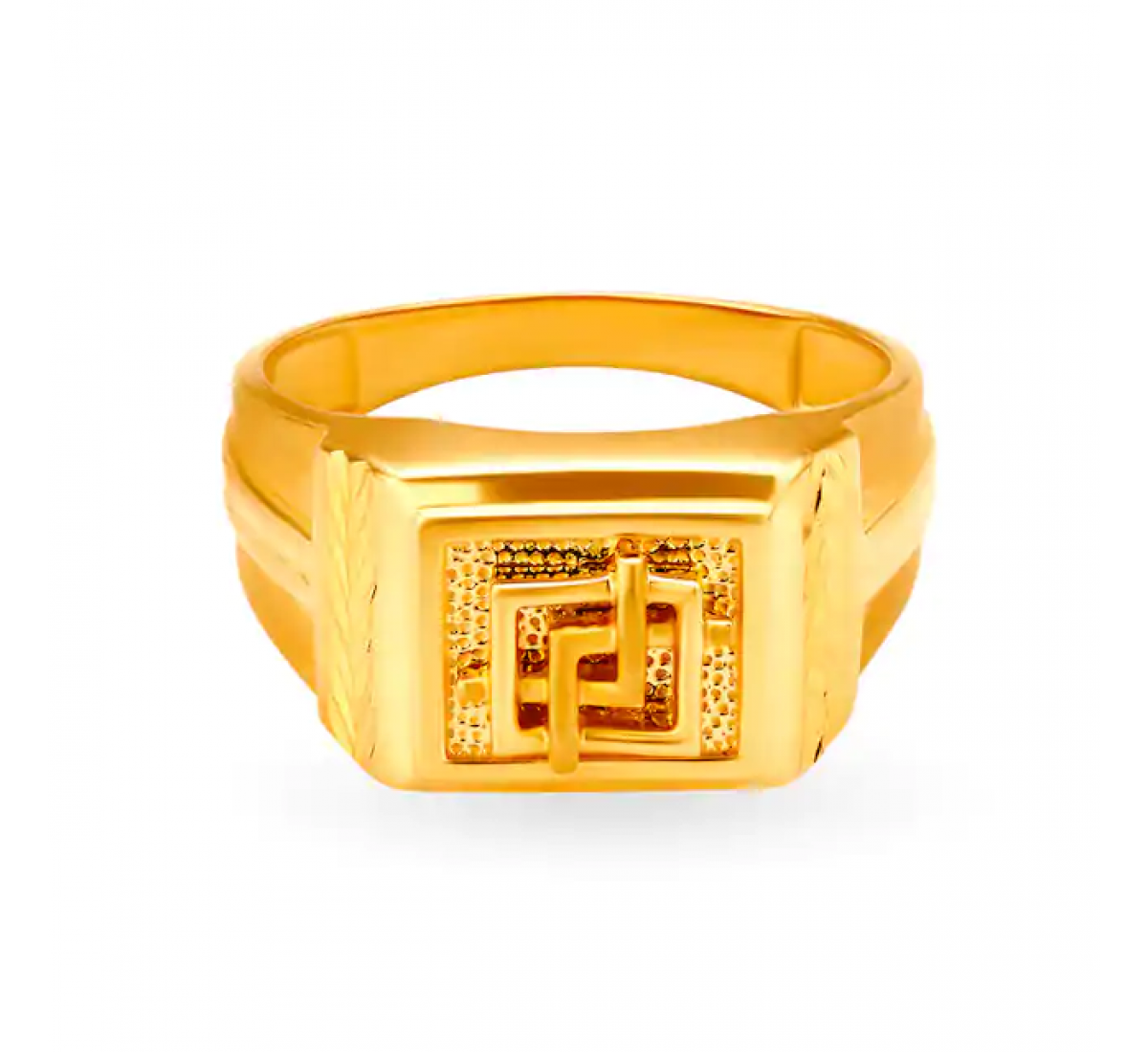 Illusionistic Gold Square Ring