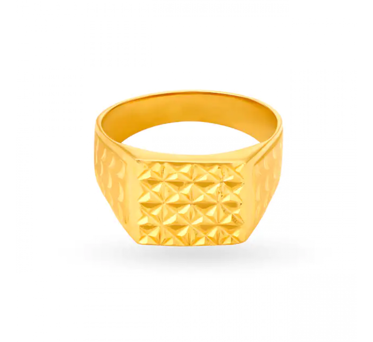 Leon Gold Textured Square Ring