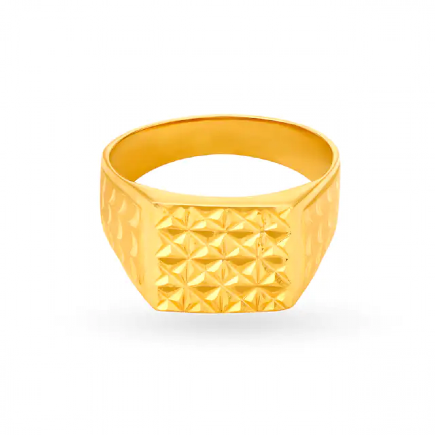 Leon Gold Textured Square Ring