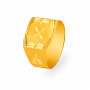 Geometric Embossed Gold Ring