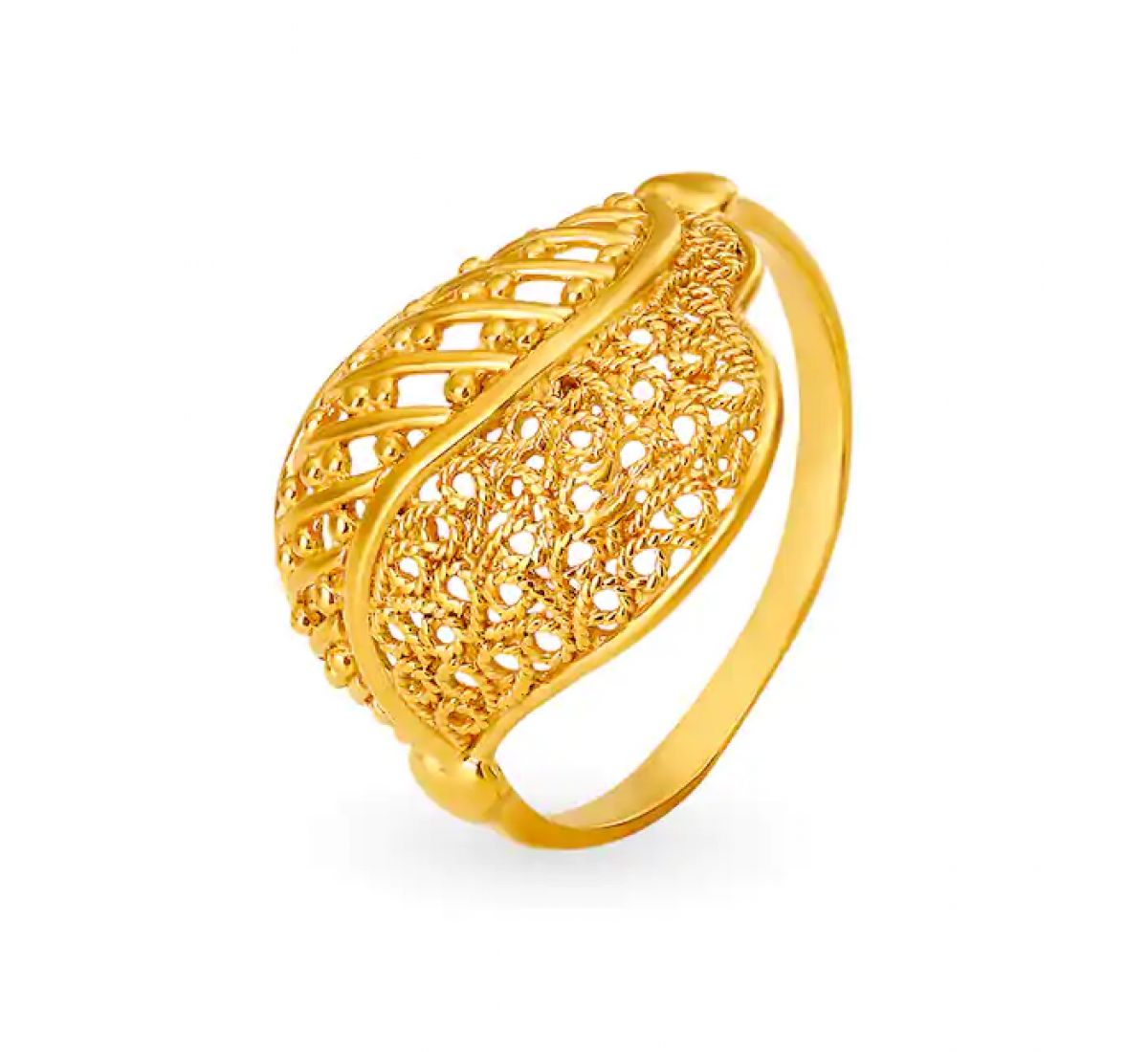 Intricate Gold Leaf Ring