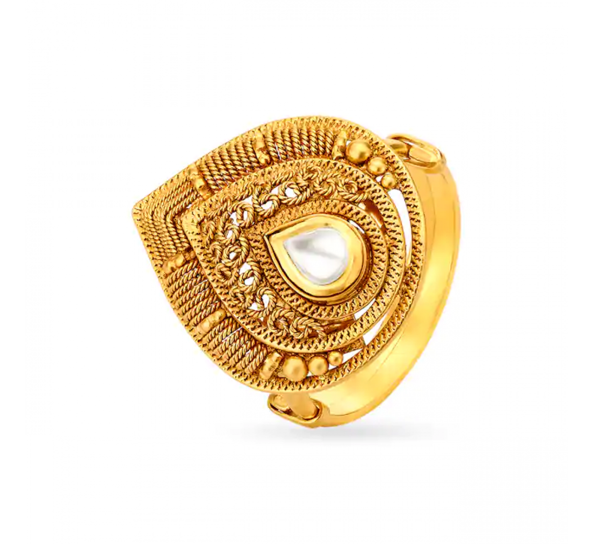 Niko Motif Gold And Glass Ring