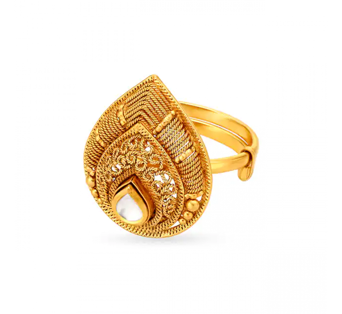 Niko Motif Gold And Glass Ring