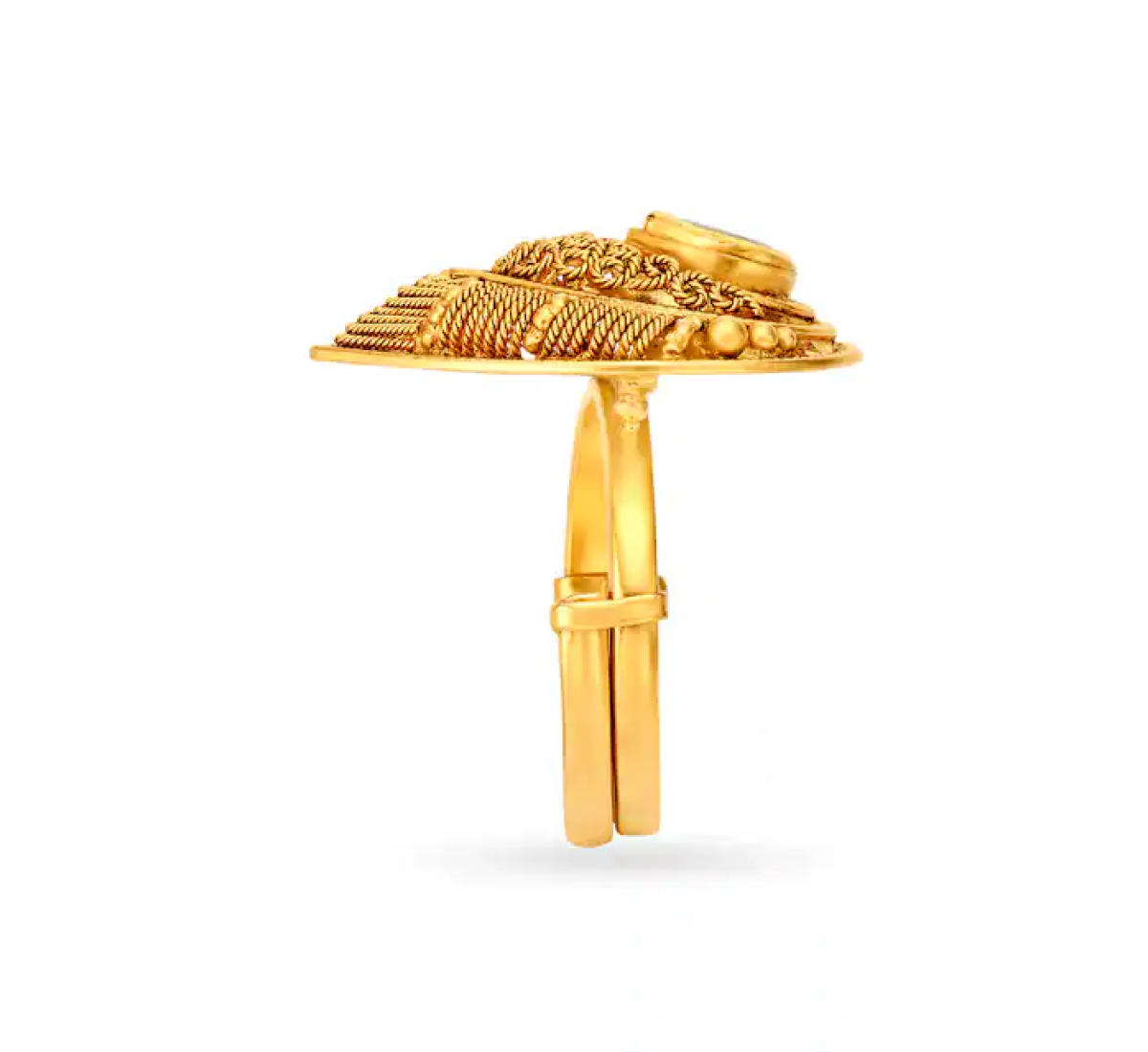 Niko Motif Gold And Glass Ring