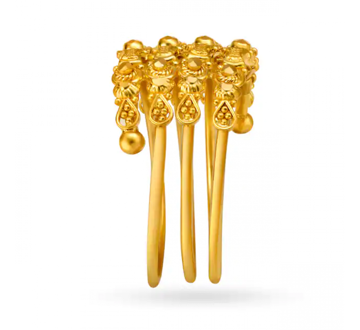 Four Band Carved Gold Ring