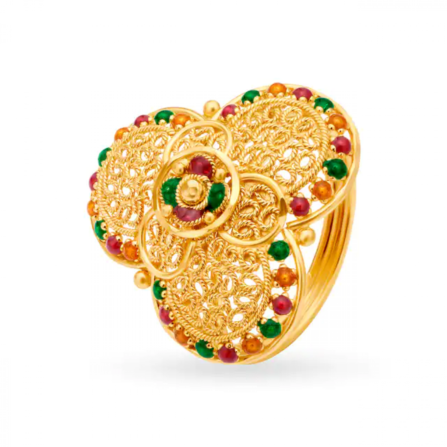 Ornate Gold Floral Ring