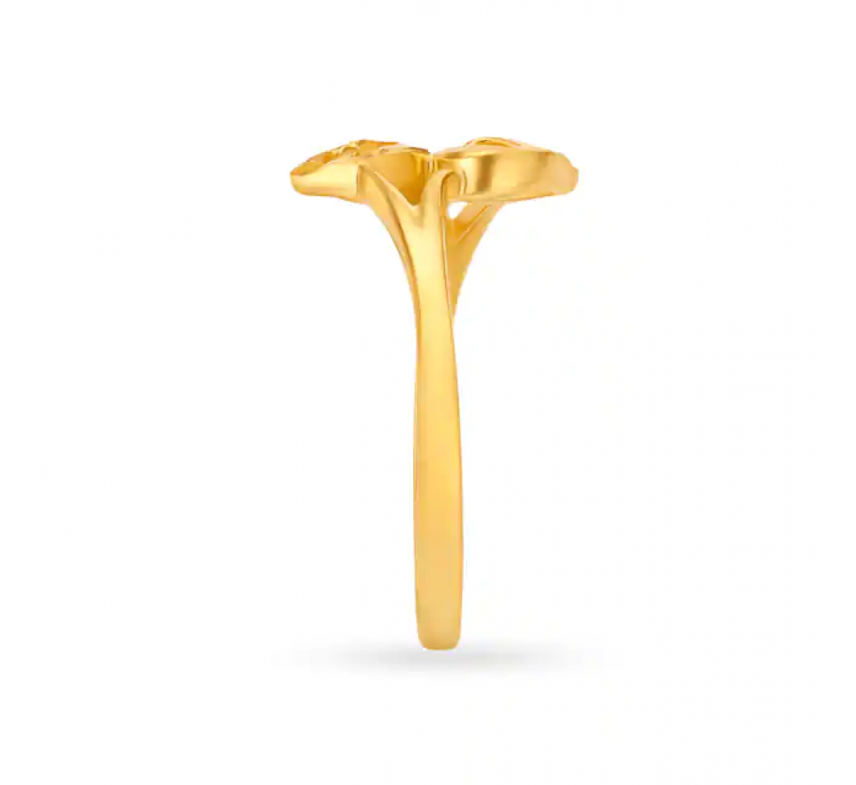 Charming Dual Leaf Gold Ring