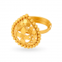 Elegant Mesh Paisley Gold Ring