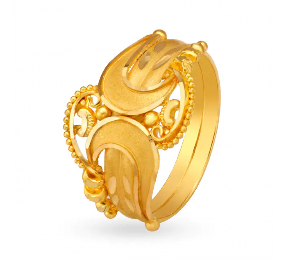 Paisley Carved Gold Ring